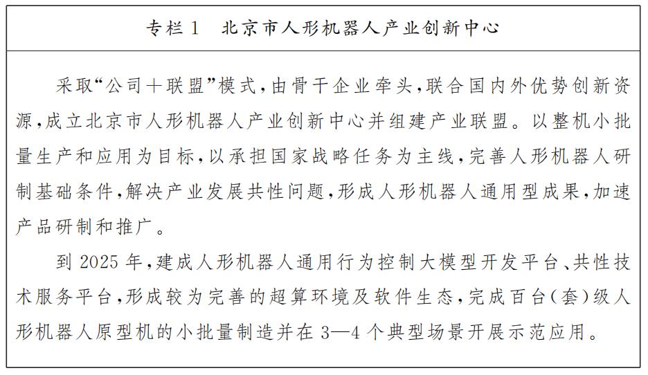 Column 1: Beijing Humanoid Robot Industry Innovation Center